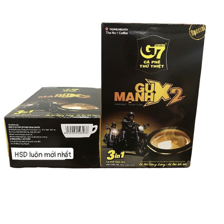 Cà phê sữa hòa tan đậm đà Gu Mạnh 3in1 hộp 12 gói x25gr