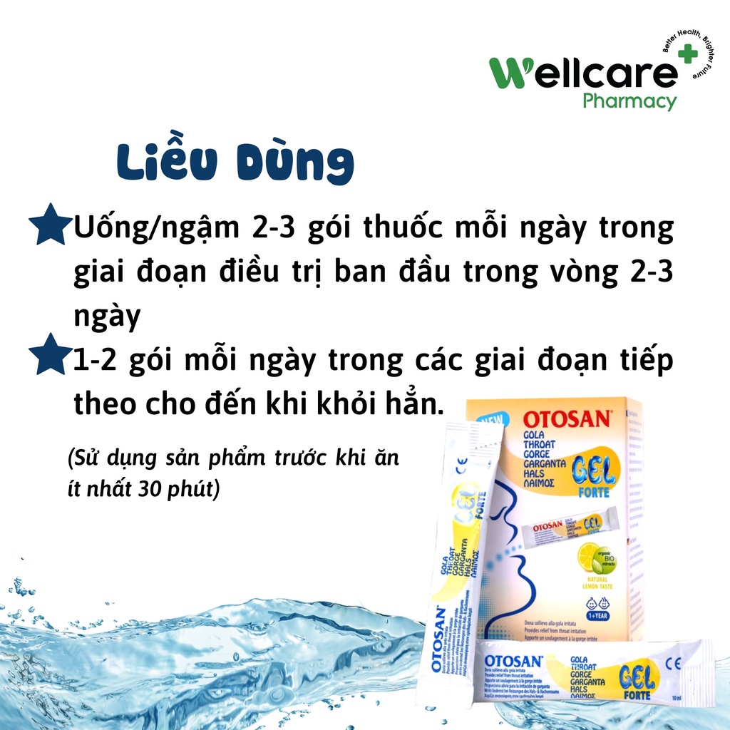 Gel ngậm họng Otosan Throat Gel Forte – Hỗ trợ giảm ho, viêm họng, đau rát họng và mất tiếng người lớn và trẻ em