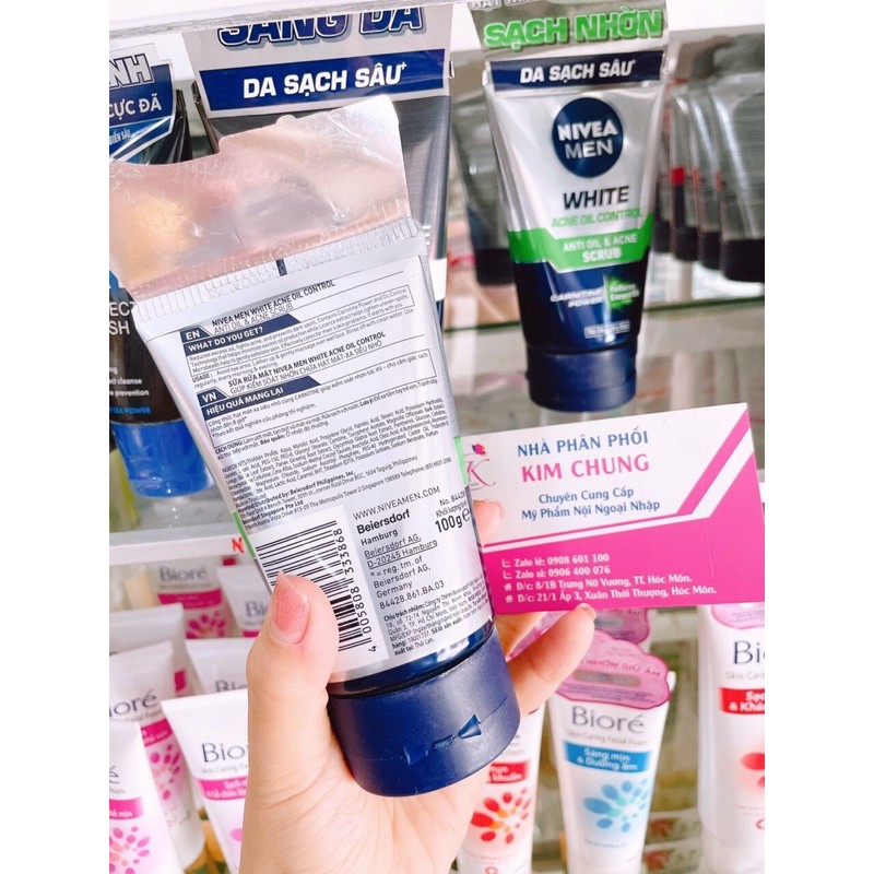 Sữa rửa mặt Nivea Men tuýp lớn 100g (Sáng da, sạch nhờn, giảm mụn)