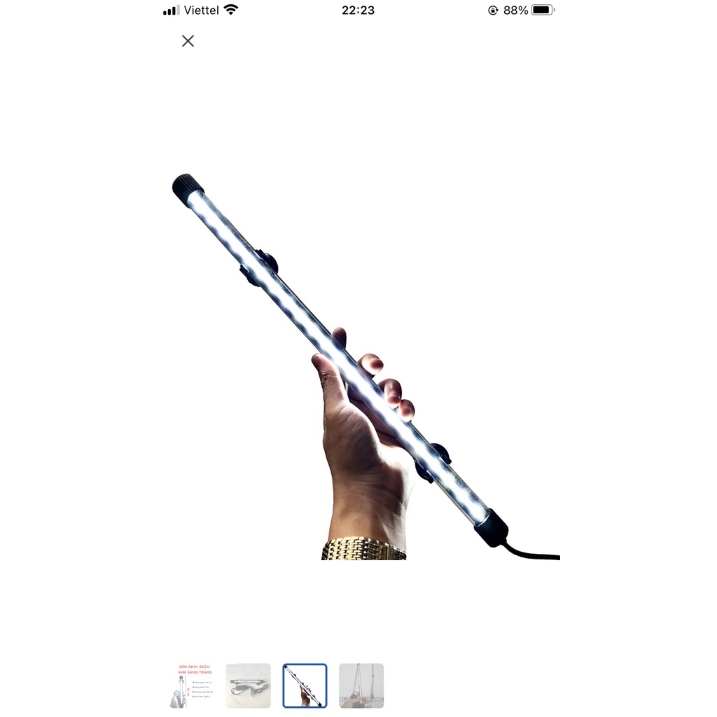 Đèn led hồ cá 30cm ( chống nước ) FORT DI T4-30 LED trắng