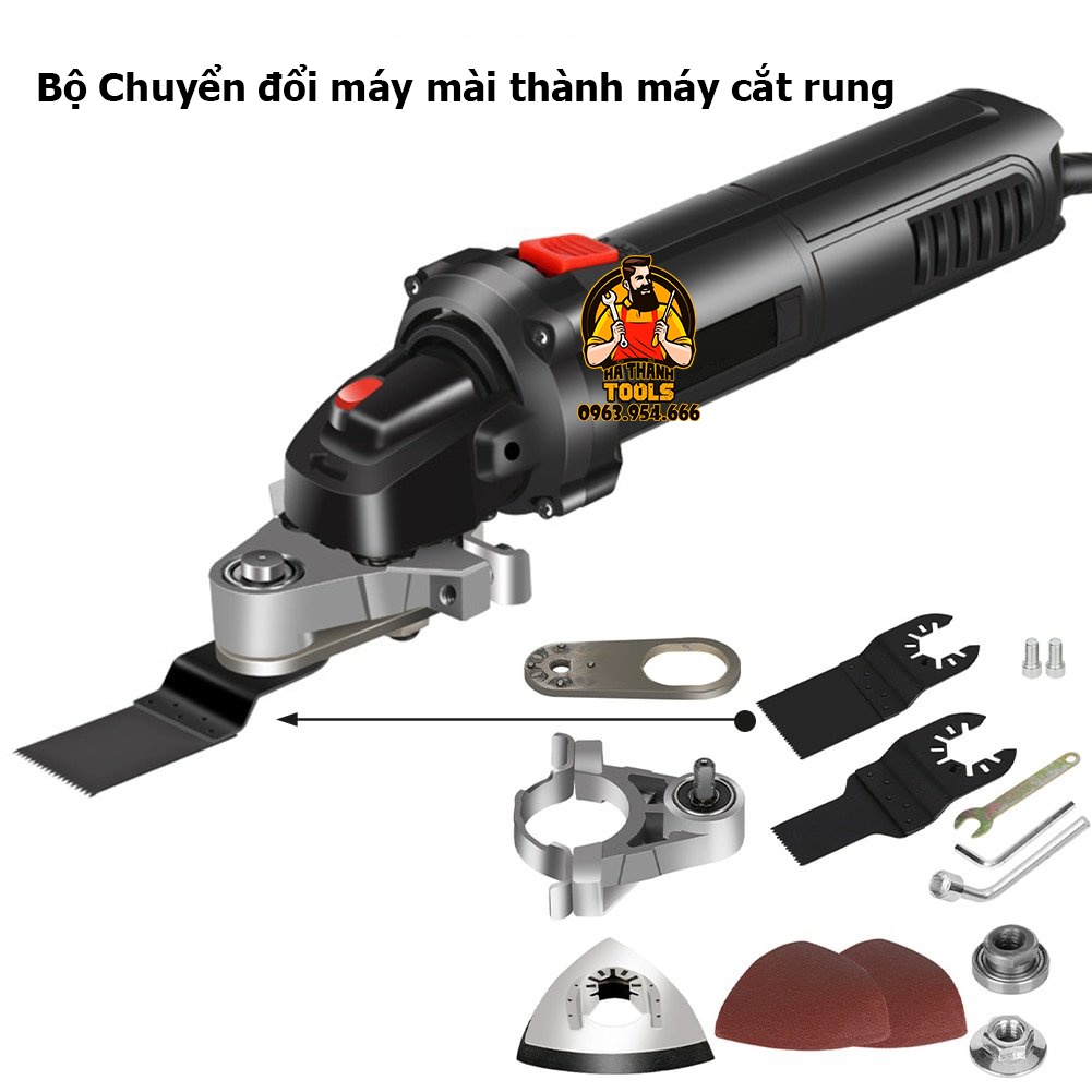 Bộ Chuyển Máy Mài Thành Máy Cắt Rung, Chà Nhám Băng M10 - Đầu Cắt Rung - Lưỡi Cắt Rung sơ cua