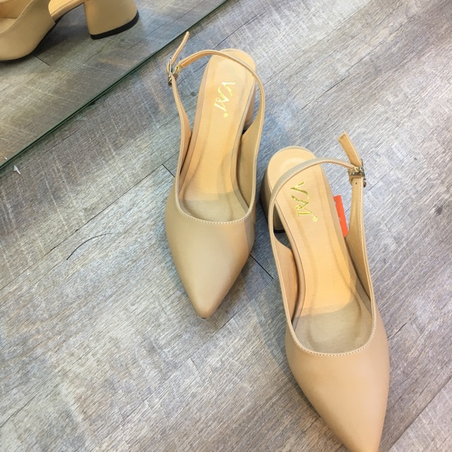 Slingback gót vuông