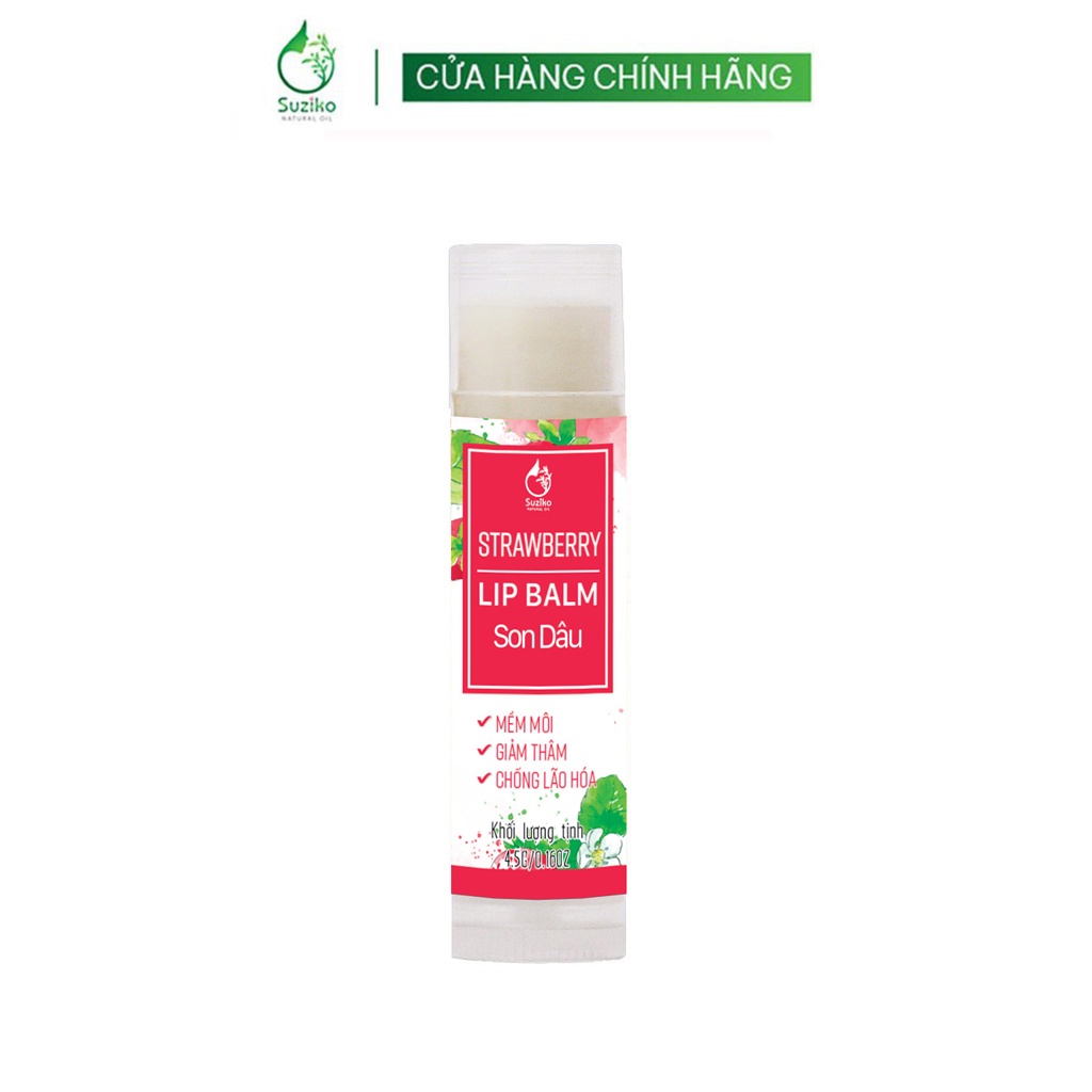 Son dưỡng môi SUZIKO hương dâu tây cấp ẩm giúp môi căng bóng 5g