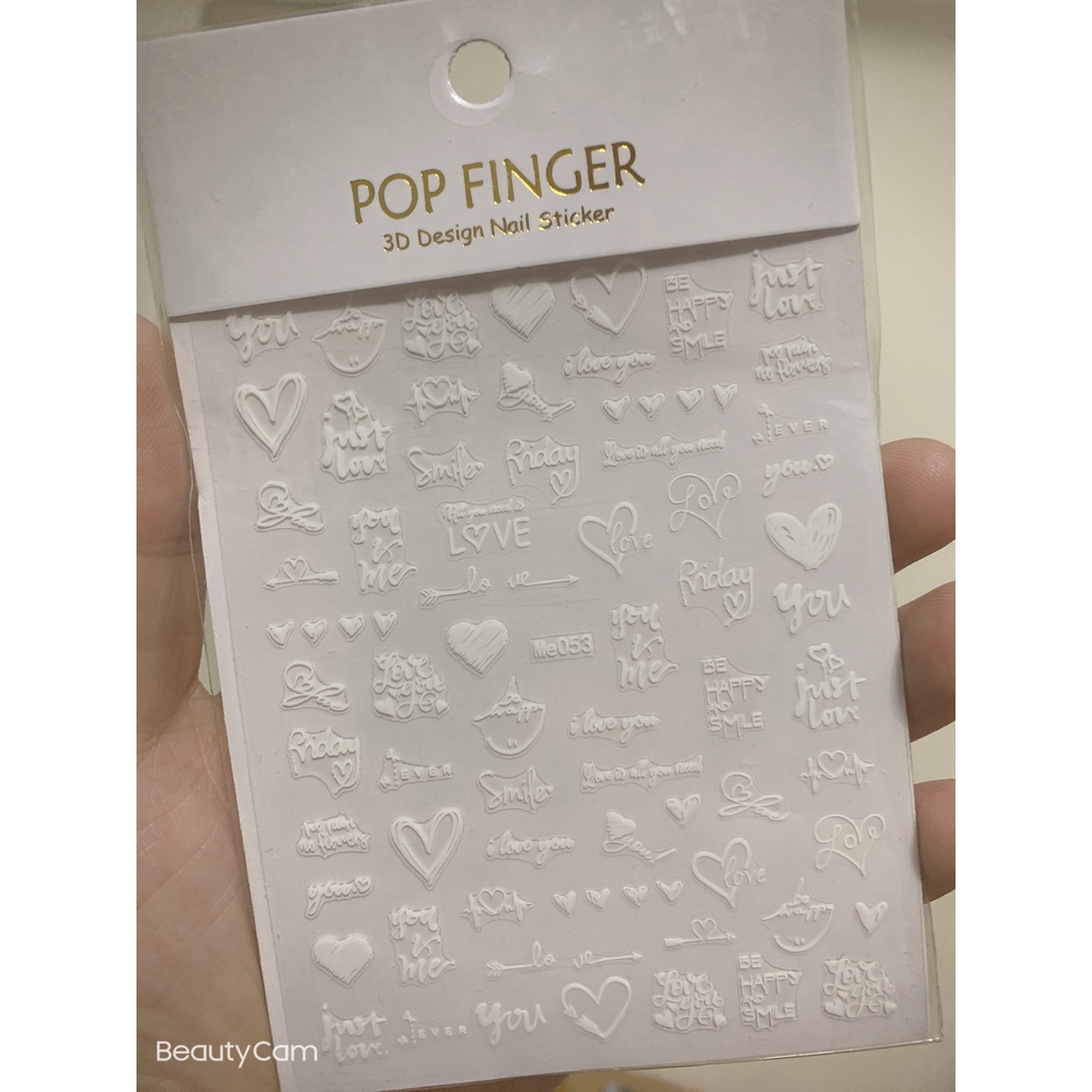STICKER TRANG TRÍ NAIL ME 053 TRẮNG