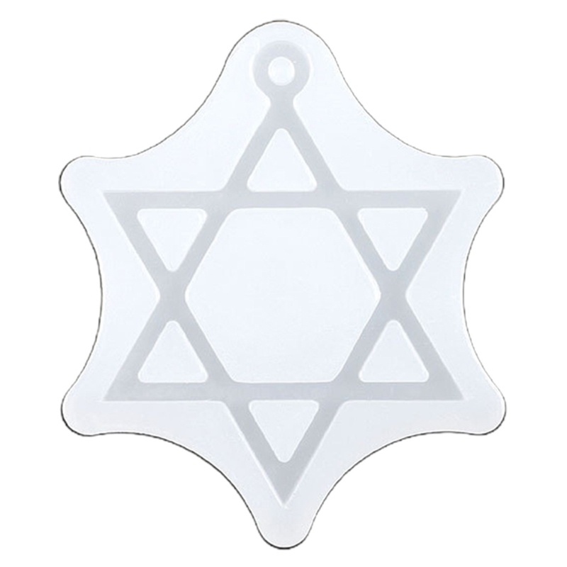 Khuôn Silicone Làm Móc Khóa Thủ Công DIY Hình Ngôi Sao Sáu Cánh