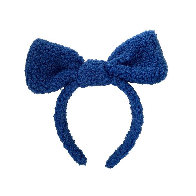 Băng Đô Rửa Mặt Trang Điểm Bằng Lông Nhung Đính Nơ Dễ Thương Xinh Xắn