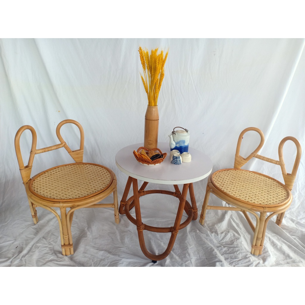 Ghế Tai Thỏ Cho Bé Chất Liệu Mây Tự Nhiên Xinh Xắn Và Đáng Yêu - Trang Trí Phòng Bé/ Ghế Dành Cho Học Sinh Mầm Non