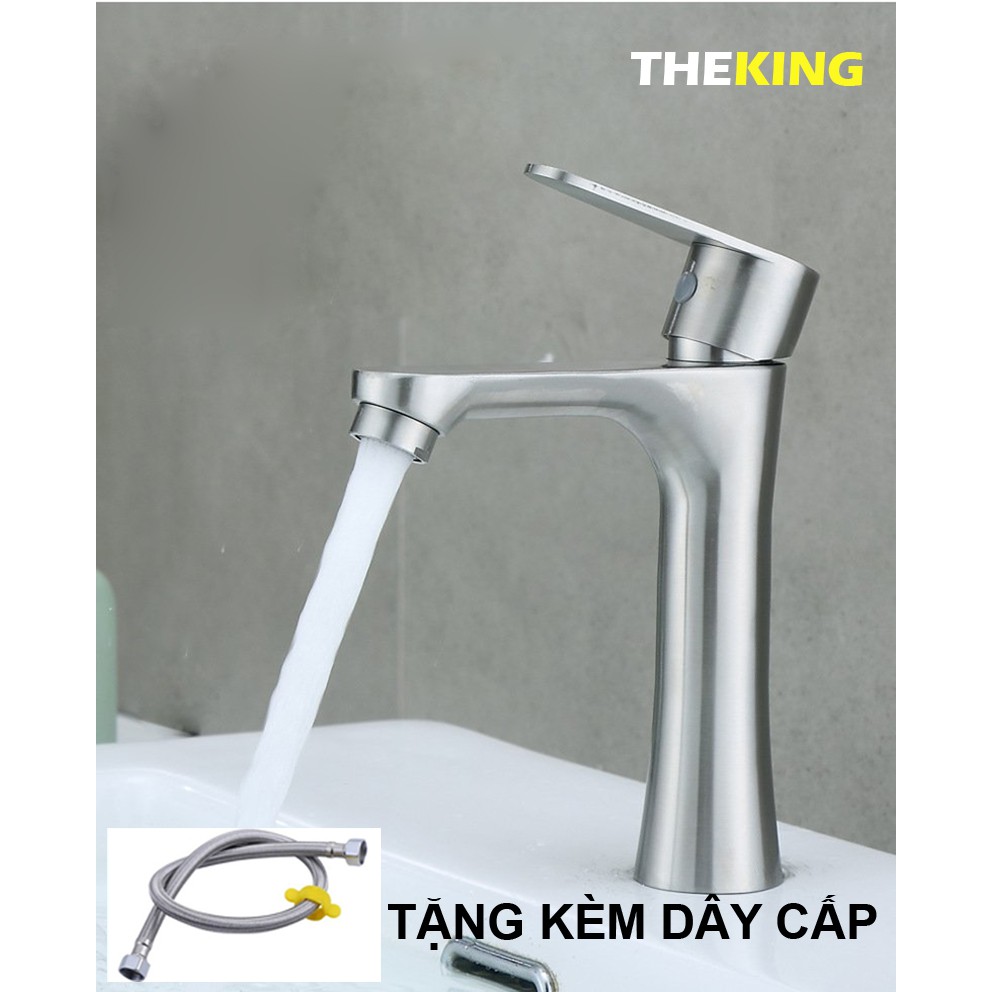 vòi lavabo rửa mặt THE KING  dòng lạnh đơn inox sus 304 CHỐNG XƯỚC, CHỐNG BÁM VÂN TAY