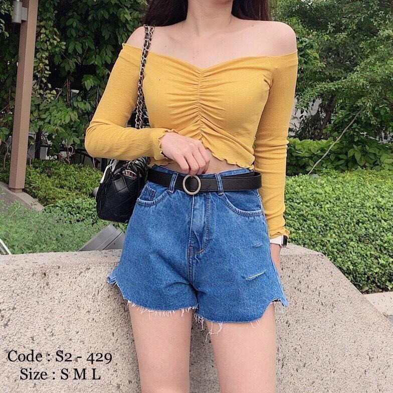Quần short nữ lưng cao King168 , quần short jean nữ co dãn nhẹ cao cấp tq04