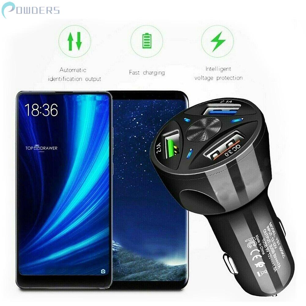 Cục Sạc USB Dự Phòng QC 3.0 Có Đèn Cho Xe Hơi