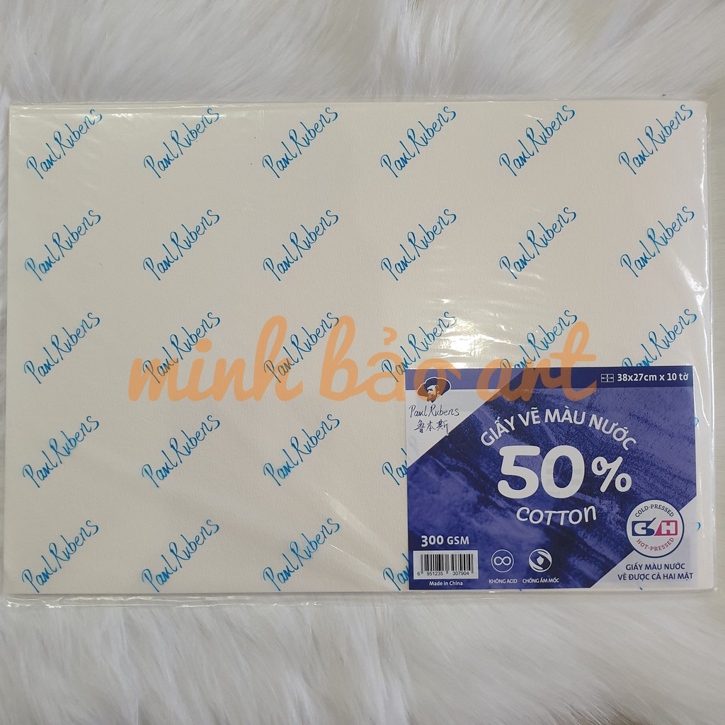 XẤP 10 TỜ GIẤY VẼ MÀU NƯỚC PAUL RUBENS 50% COTTON (300 GSM)