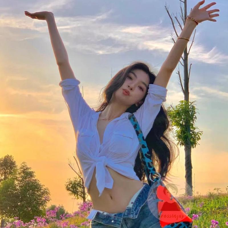 Áo Thun Tay Dài Màu Sắc Đơn Giản Dành Cho Nữ