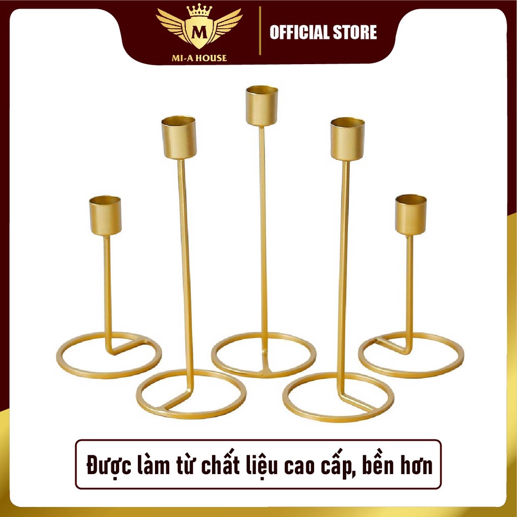 Chân nến kim loại trang trí phong cách châu Âu