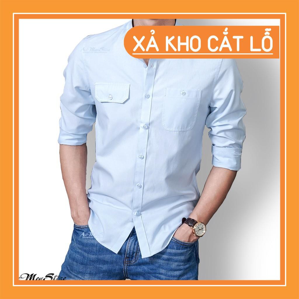 Áo Sơ Mi Nam Dài Tay Cổ Tàu Oxford Form Fitted Musland SMML2020402 | BigBuy360 - bigbuy360.vn