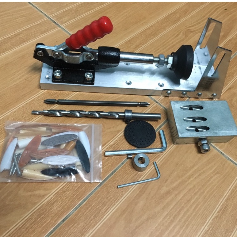 Bộ cữ khoan chéo 3 lỗ- dùng để khoan chốt gỗ và khoan bắt vít chéo