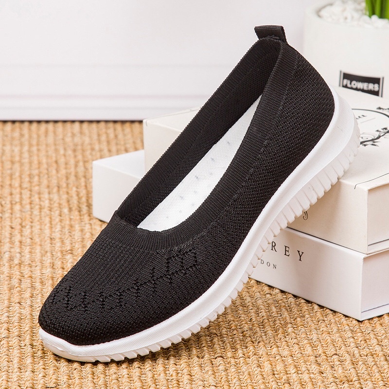 Giày lười nữ, giày vải thể thao, giày chun đi bộ, giày thể dục