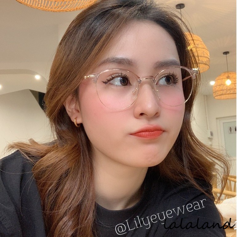 Gọng kính cận nam nữ LILYEYEWEAR mắt kính tròn gọng kính kim loại màu sắc thời trang 2736