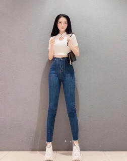 QUẦN JEAN DÃN CẠP CAO 2 TÚI