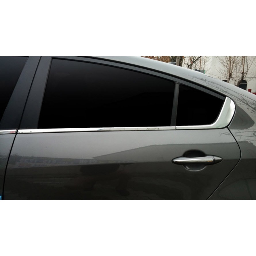 Nẹp Chân Kính Inox Xe Kia K3, Cerato 2014 đến 2018 - kèm cả gôn