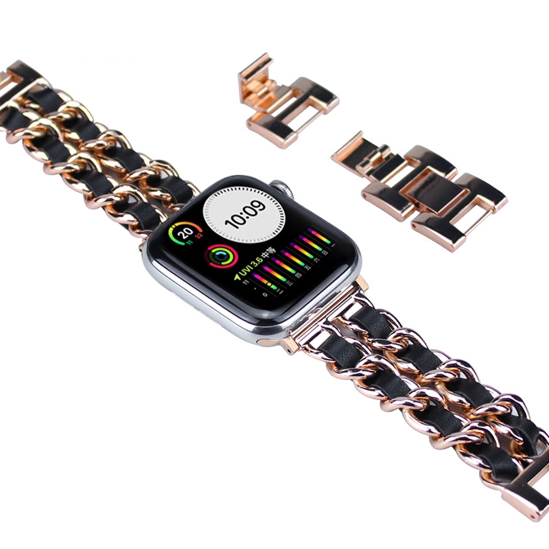 Duo Teng Dây Đồng Hồ Bằng Thép Không Gỉ Cho Apple Watch 5 4 3 2 38mm 40mm 42mm 44mm