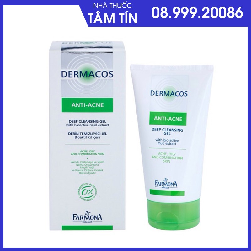 ✔️[Chính Hãng] Sữa Rửa Mặt Farmona DERMACOS Deep Cleansing Gel - Cho Da Dầu Mụn