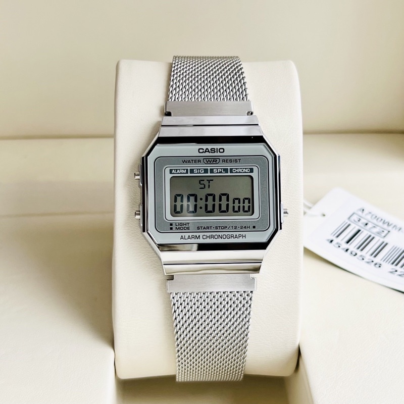 Đồng hồ đôi điện tử nam nữ dây thép Casio A700WM-7A và LA670WEM-7A