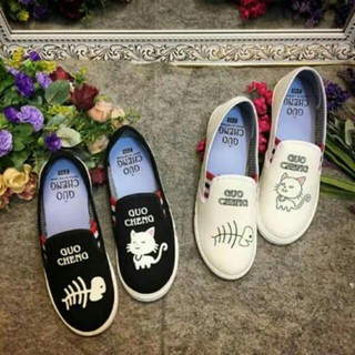 FREESHIP - Giày lười slip on mèo cá thời trang