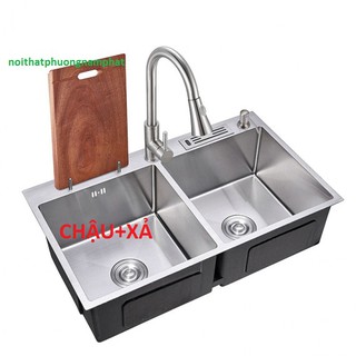 Chậu rửa chén bát inox sus 304 n16 8245 na.grand+xả chậu thoát nước