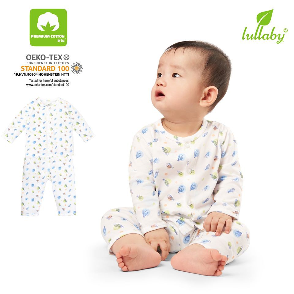 [LULLABY] Bộ Quần Áo Dài Tay Cho Bé Từ Sơ Sinh Mẫu Cài Giữa Lullaby Chất Cotton 2020 - Được Chọn Mẫu