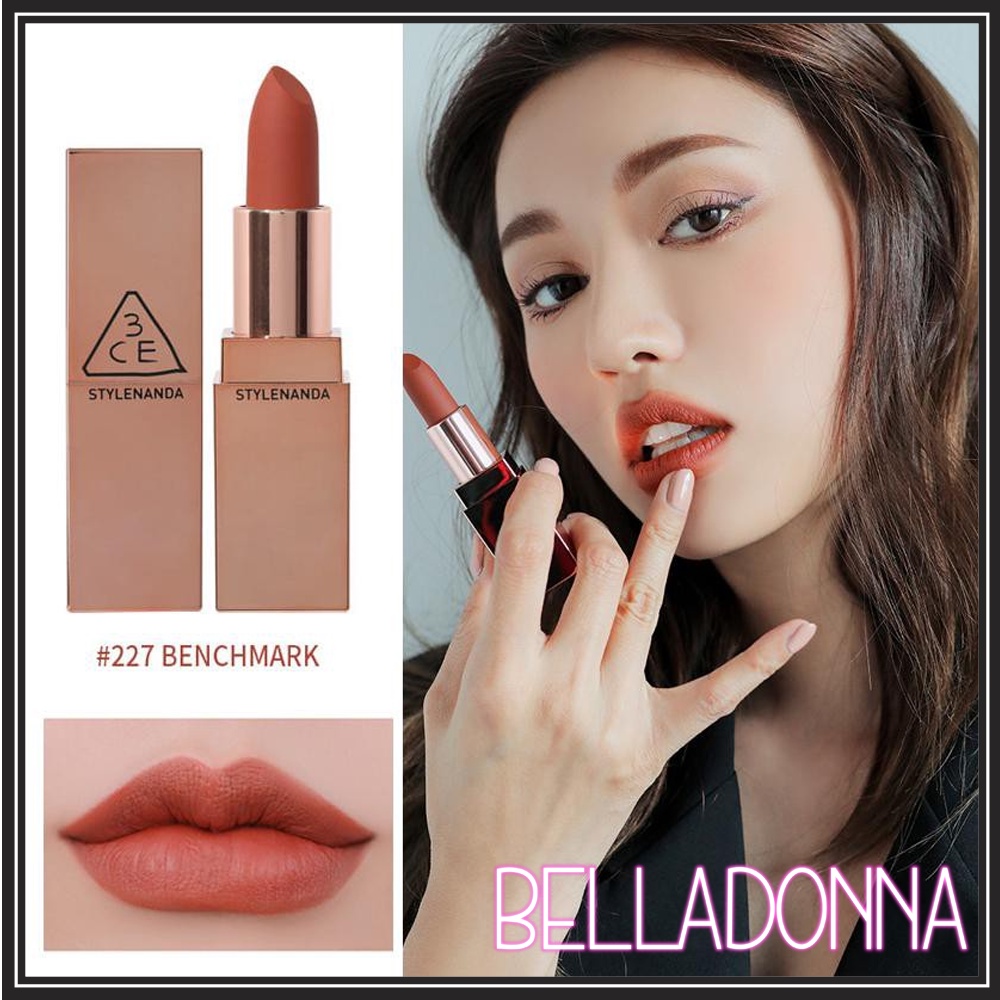 Son Thỏi Siêu Hot 3CE Matte Lip Color #227 Benchmark: Sắc Nâu Đỏ Cực Trendy