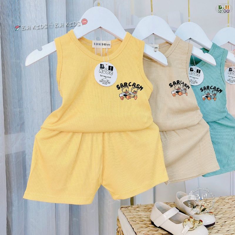 Bộ ba lỗ tăm lạnh BH Kid cho bé trai, bé gái từ 6-16kg