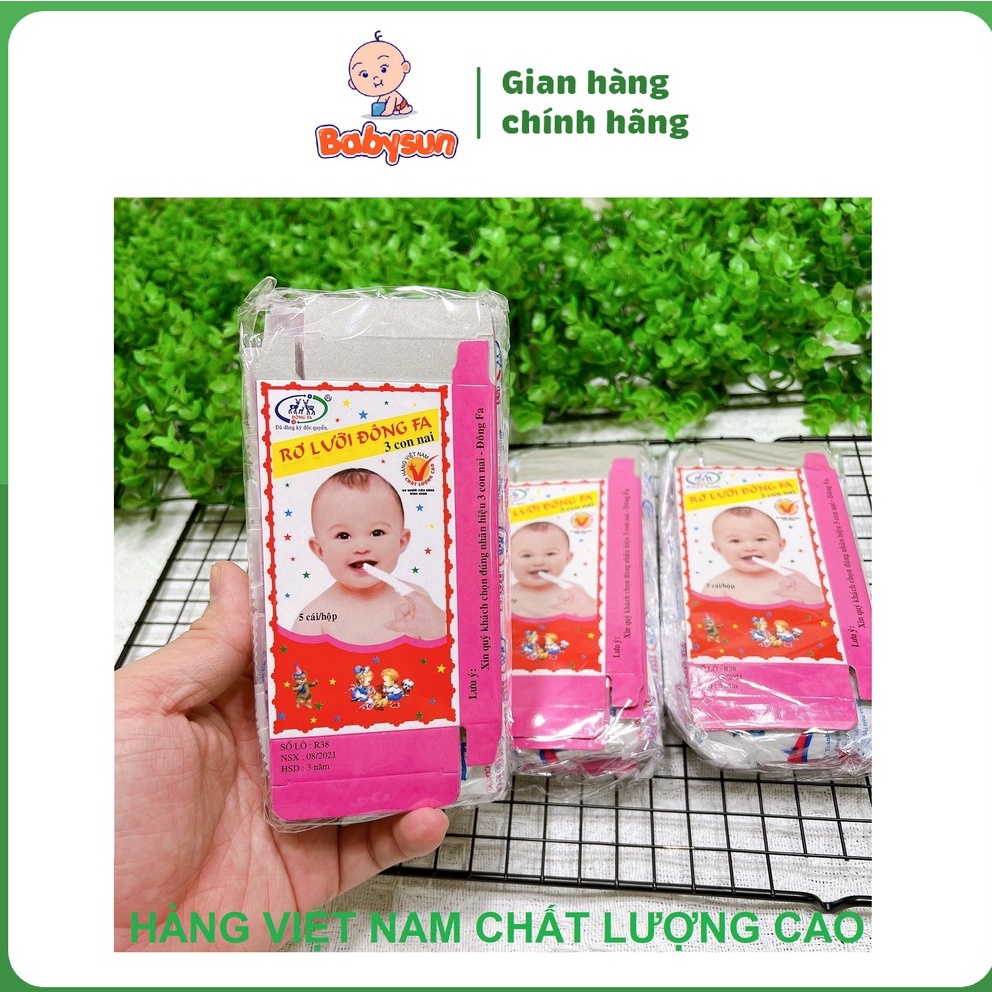Rơ Lưỡi Đông Pha, Tưa Lưỡi Vệ Sinh Răng Miệng Cho Bé- 1 Hộp 5 cái