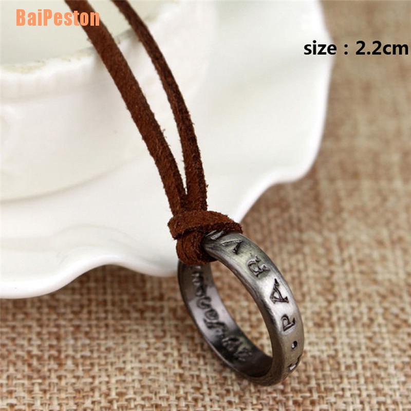 Vòng cổ Da Mặt Hình Vòng Tròn Khắc Số 4 Nathan Drake Phong Cách Vintage