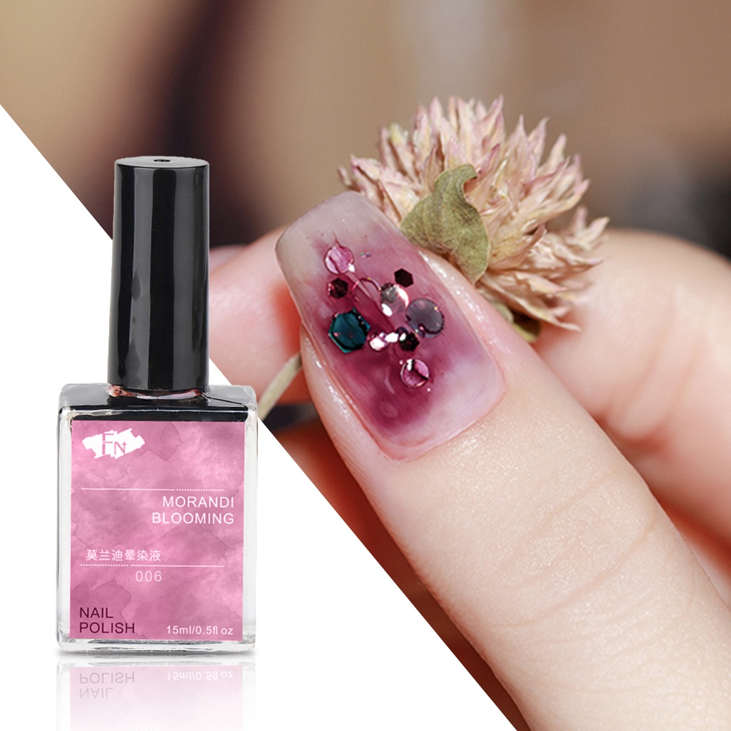 [Hàng mới về] Lọ sơn móng tay 15ml sáng bóng phối lá kim loại dùng để nhuộm màu móng tay giả