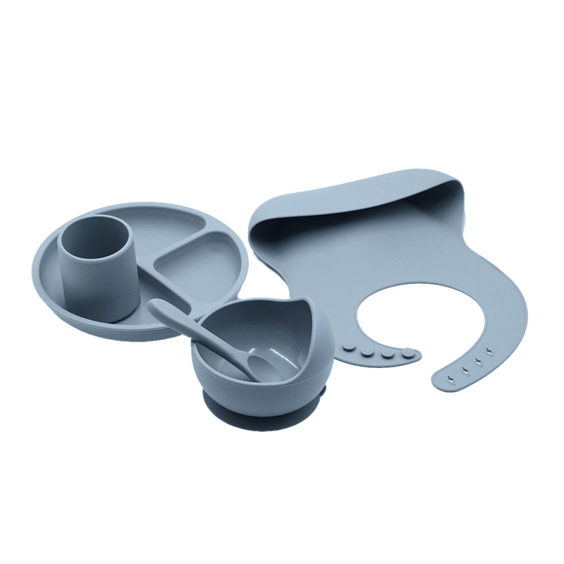 Bộ 5 Tô Ăn Silicone Không Chứa BPA Chống Thấm Nước Cho Bé