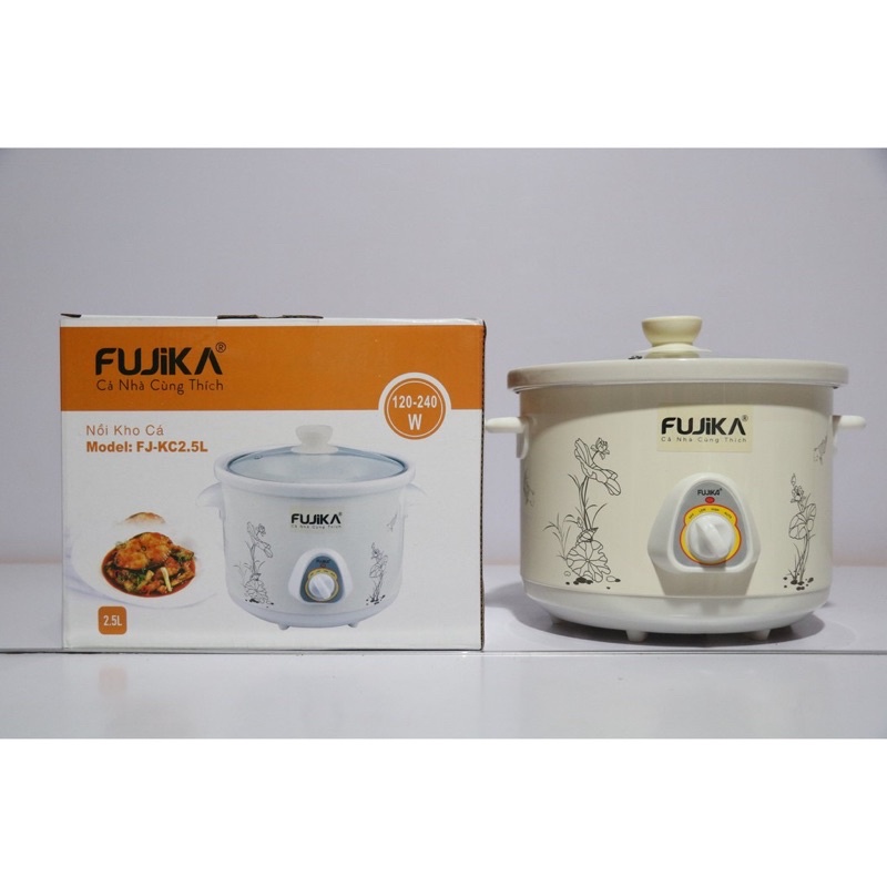 Nồi kho cá - nồi hầm cháo chậm - nồi đa năng Fujika loại 1.5lít và 2.5lít