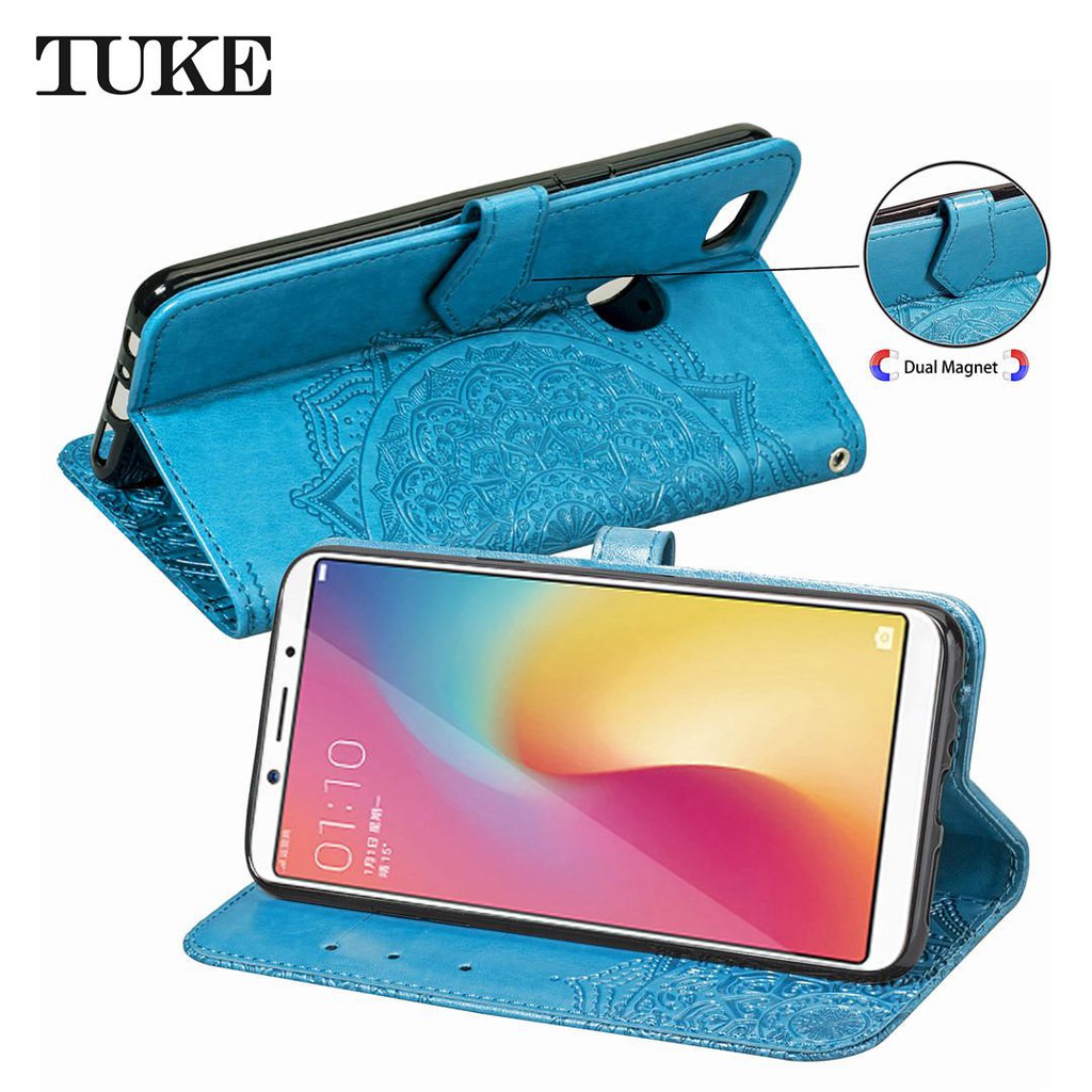 Ốp lưng ví da thêu hoạ tiết hoa Mandala 3D dành cho điện thoại OPPO F5 A83 | BigBuy360 - bigbuy360.vn