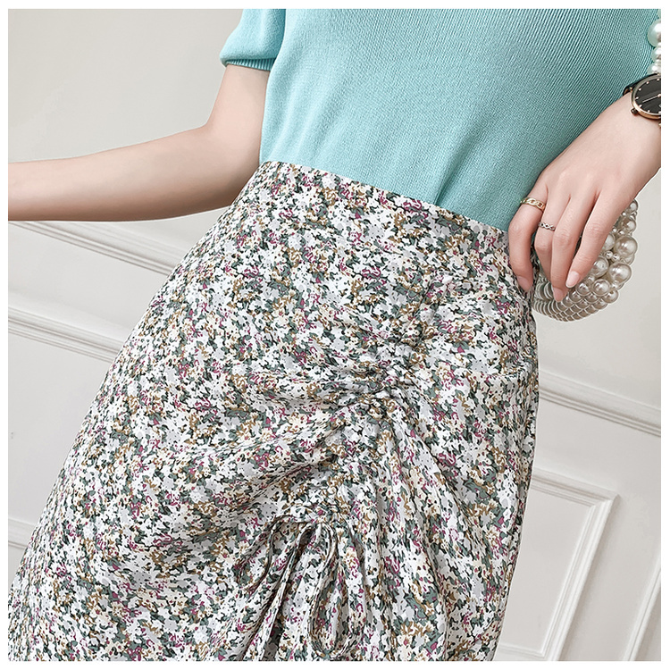 Chân Váy Chiffon Đuôi Cá Lưng Cao Dáng Chữ A In Họa Tiết Hoa Thời Trang Mùa Hè Mới Cho Nữ | BigBuy360 - bigbuy360.vn