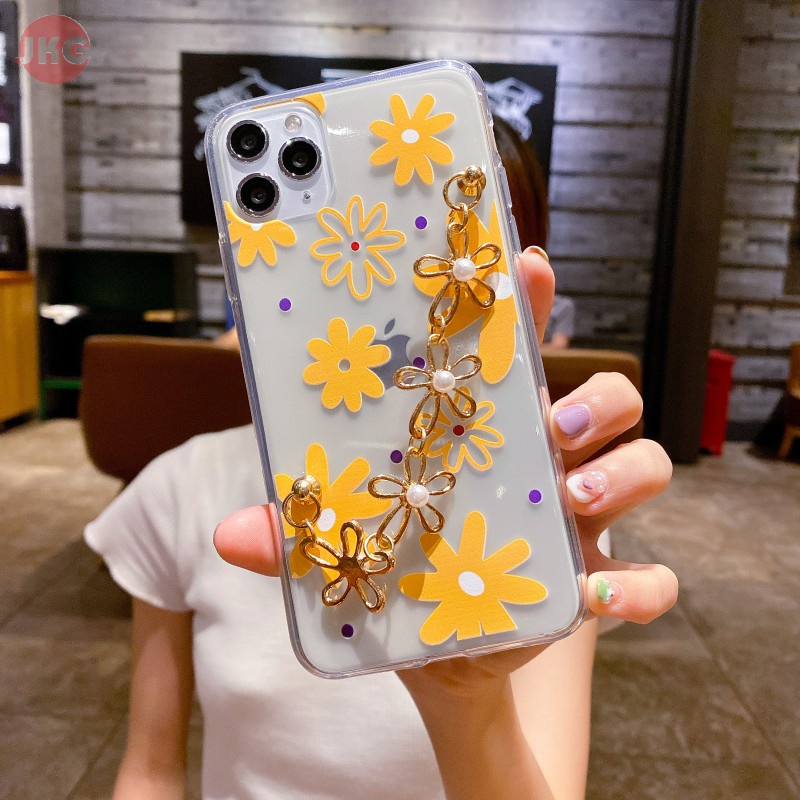 Ốp Điện Thoại Mềm Họa Tiết Hoa Có Dây Đeo Cho Samsung Galaxy S9 S10 S20 S21 S30 Plus Ultra S10E S10 5g S10Lite