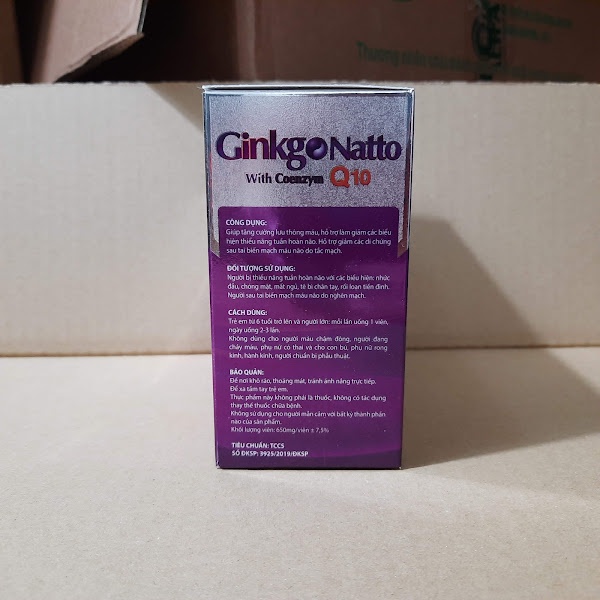 hoạt huyết dưỡng não - GINKGO NATTO Số 1 With Coenzym Q10 - Ginkgo biloba 360mg - Hộp 100 viên