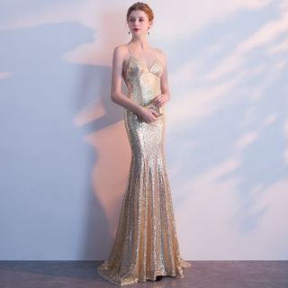 Đầm dạ hội kim sa siêu sang