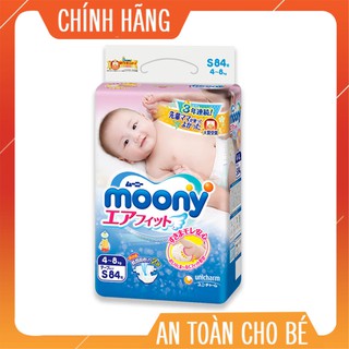 Tã dán Moony Nhật hàng nhập khẩu size S84 dành cho bé từ 4kg - 8kg