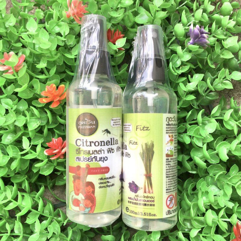 Xịt chống muỗi hương sả cam Citronella Phutawan Thái Lan 100ml - An toàn cho bé