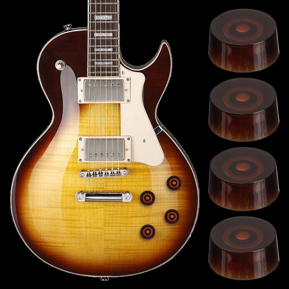 Núm Vặn Điều Chỉnh Âm Lượng Thay Thế Tông Màu Cà Phê Với Số Trắng Cho Les Paul LP