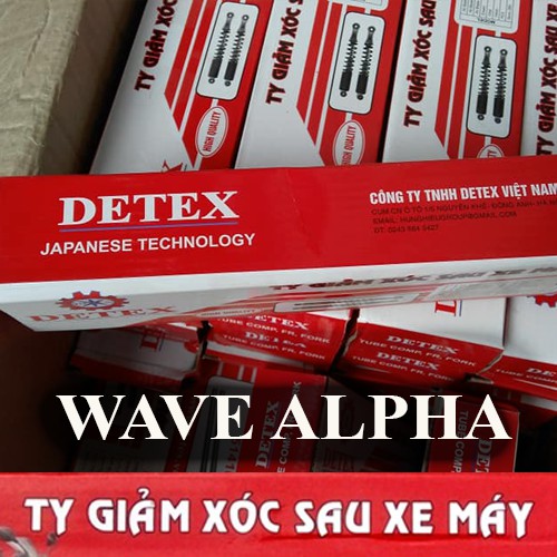 Ty giảm xóc sau xe máy  WAVE ALPHA chính hãng Detex - Ty phuộc sau xe  WAVE ALPHA