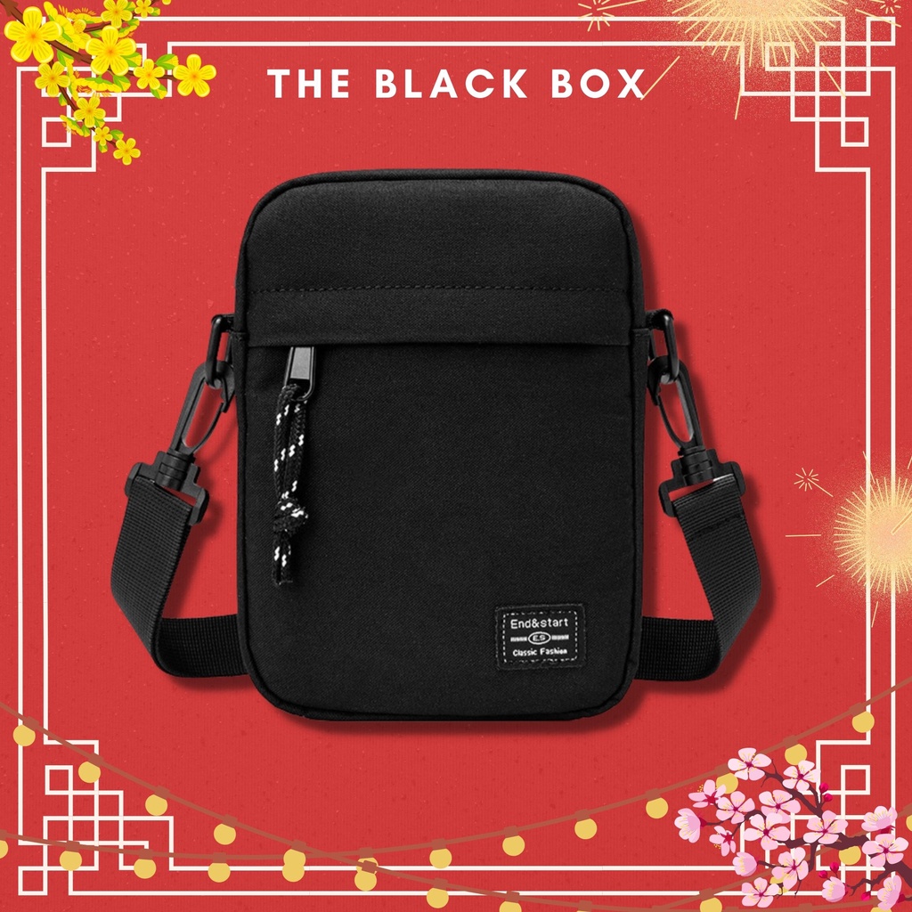 Túi Đeo Chéo Nam Nữ Unisex Messenger Mini Phong Cách Hàn Quốc Thời Trang Đeo Vai K12 Freeship - The Black Box