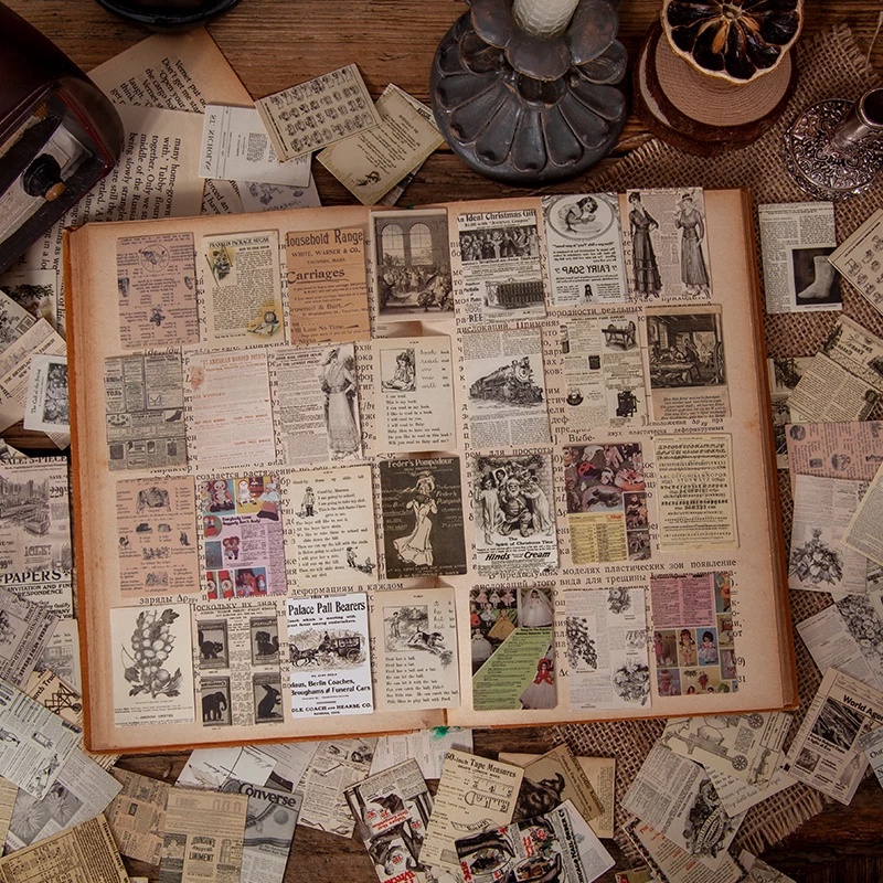 Set 100 thẻ giấy Mini phong cách Vintage dùng để trang trí sổ tay