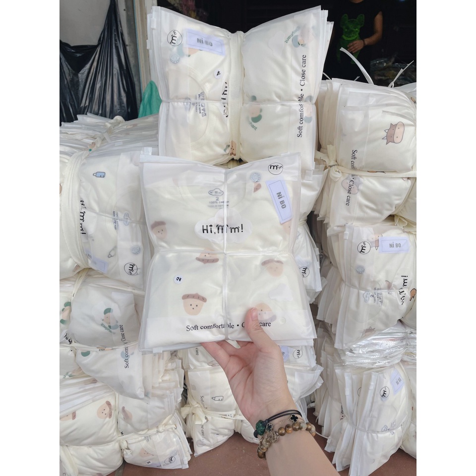 [ 4-14kg] Bộ nỉ cotton cao cấp Hi'mom cho bé cực đáng yêu (cận chất)