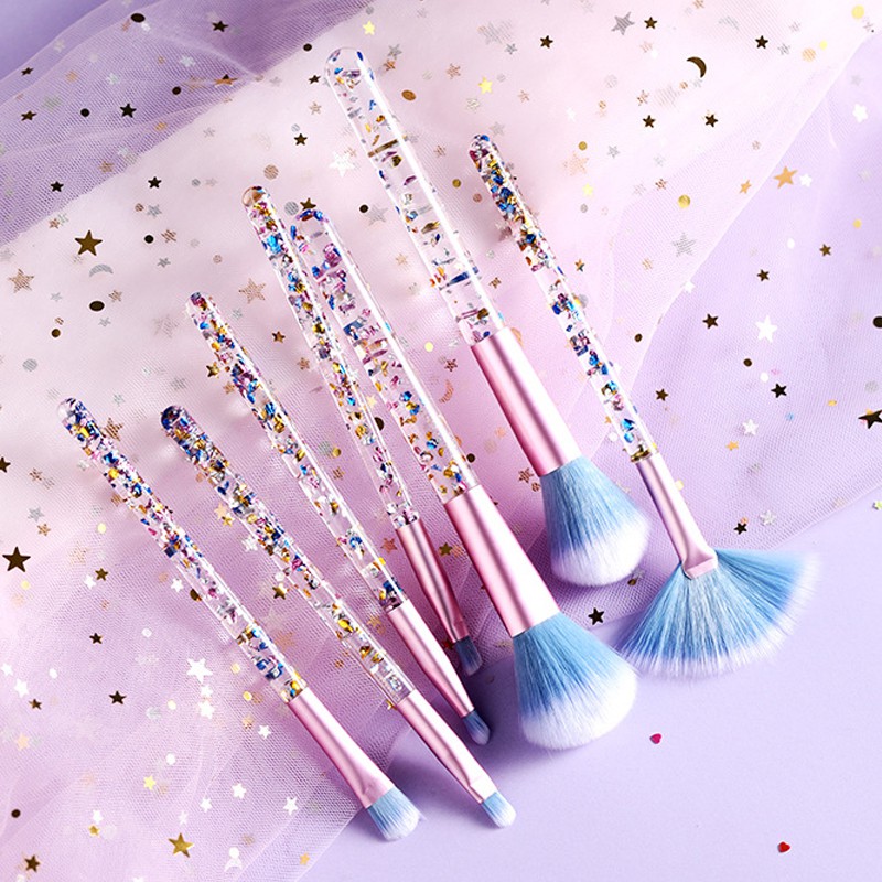 Set 7 Cọ Trang Điểm Tán Phấn Nền / Phấn Mắt Trong Suốt Tiện Lợi