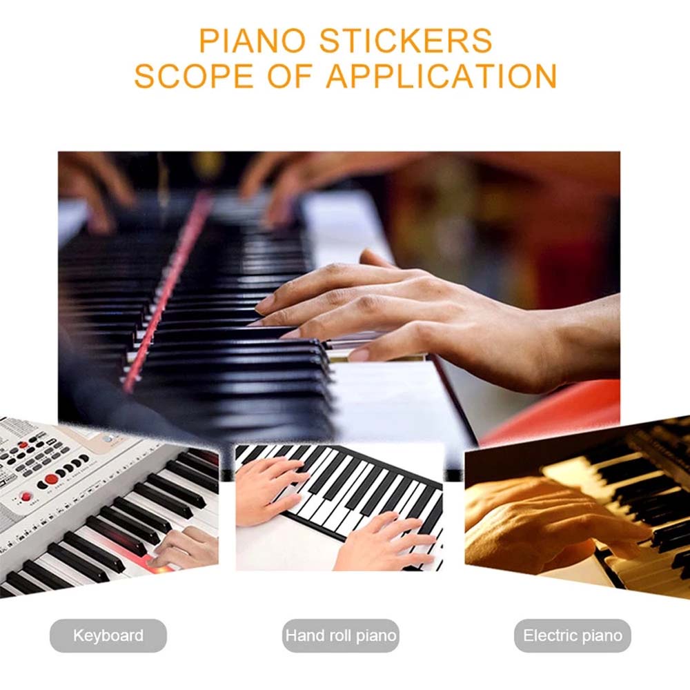 Sticker dán phím đàn piano điện tử 88 phím tiện dụng cho người mới bắt đầu